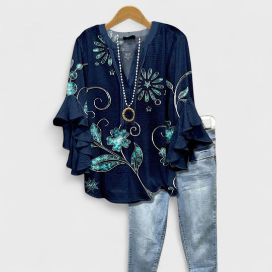 Sandra | Bluse mit eleganten Blumen