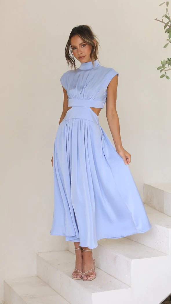 Quincy | Modernes Sommerkleid mit Cut-Out und Taschen