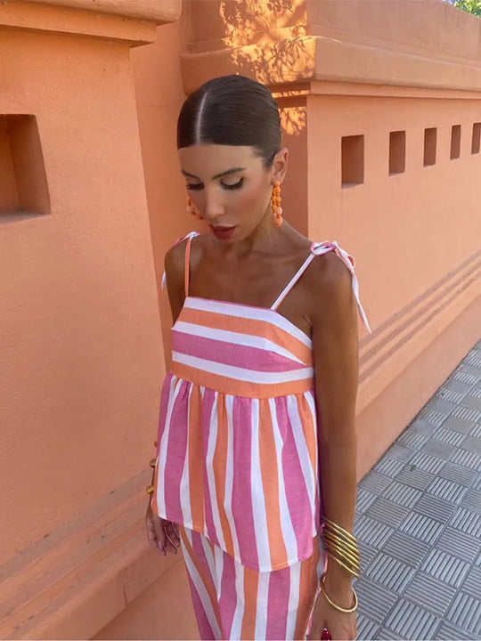 Tina | Sommerliches Zweiteiler-Set mit lebendigem Print