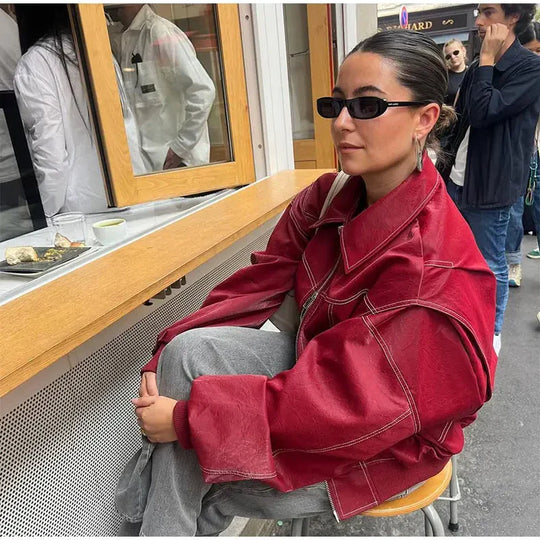 Bruna | Übergroße Bomberjacke aus Leder