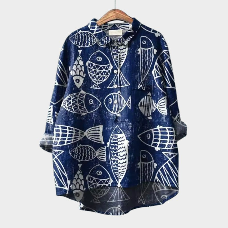 Berta | Verspielte Katzenbluse mit lockerem Schnitt