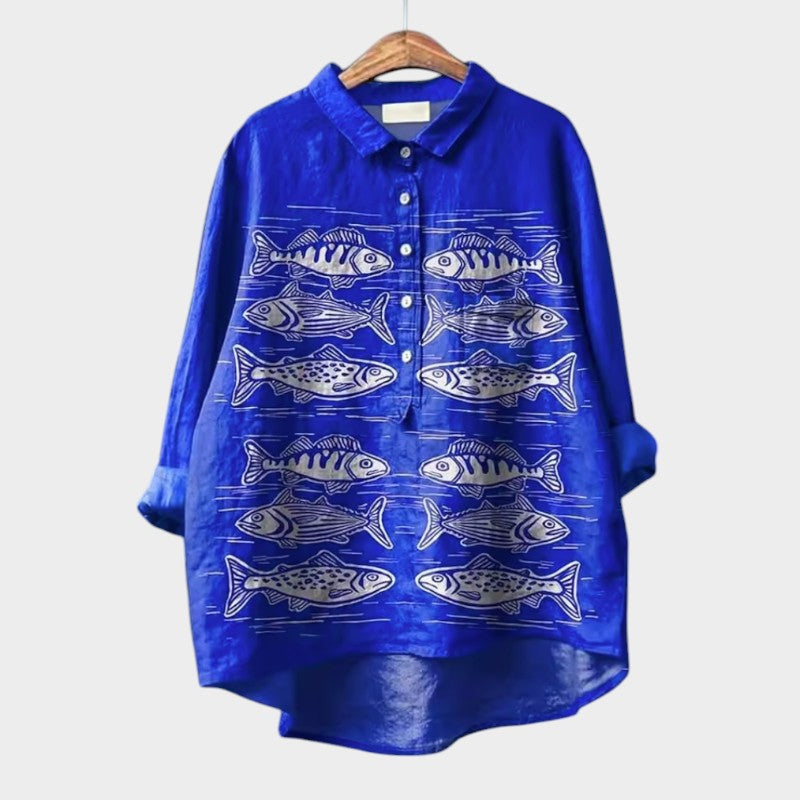 Berta | Verspielte Katzenbluse mit lockerem Schnitt