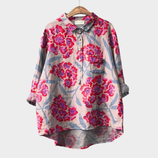 Annelie | Blumige Oversize-Bluse mit Aquarellmuster