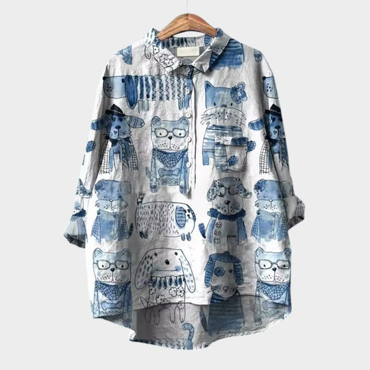 Evi | Verspielte Bluse mit Hunde-Print