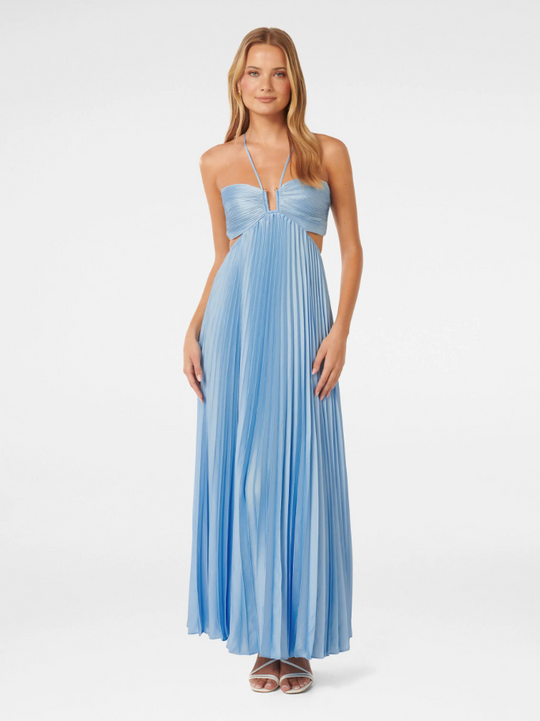 Liane | Ärmelloses Plissee-Kleid mit elegantem Rückendetail