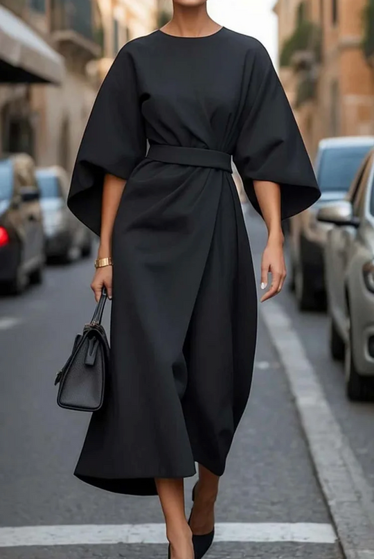 Rachele | Elegantes Kleid mit Laternenärmeln und Gürtel