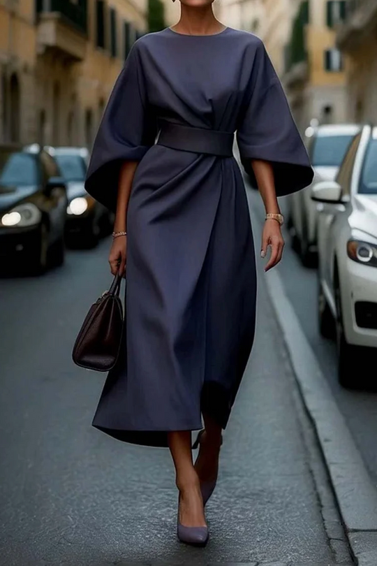 Rachele | Elegantes Kleid mit Laternenärmeln und Gürtel