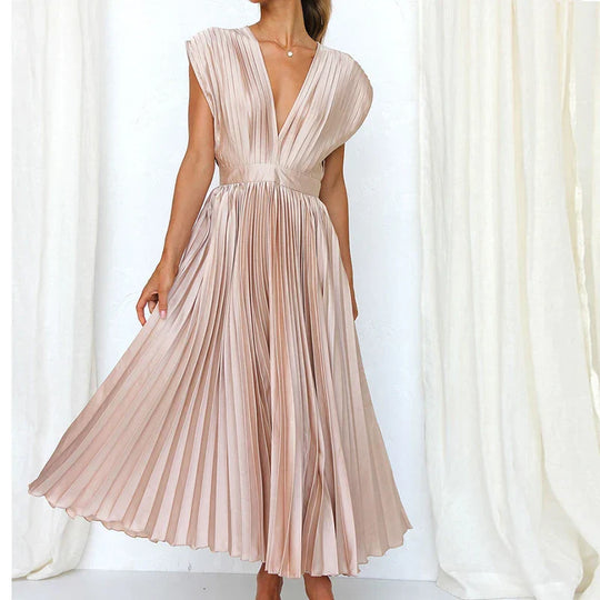 Silvia | Elegantes Sommerkleid mit fließendem Faltendesign