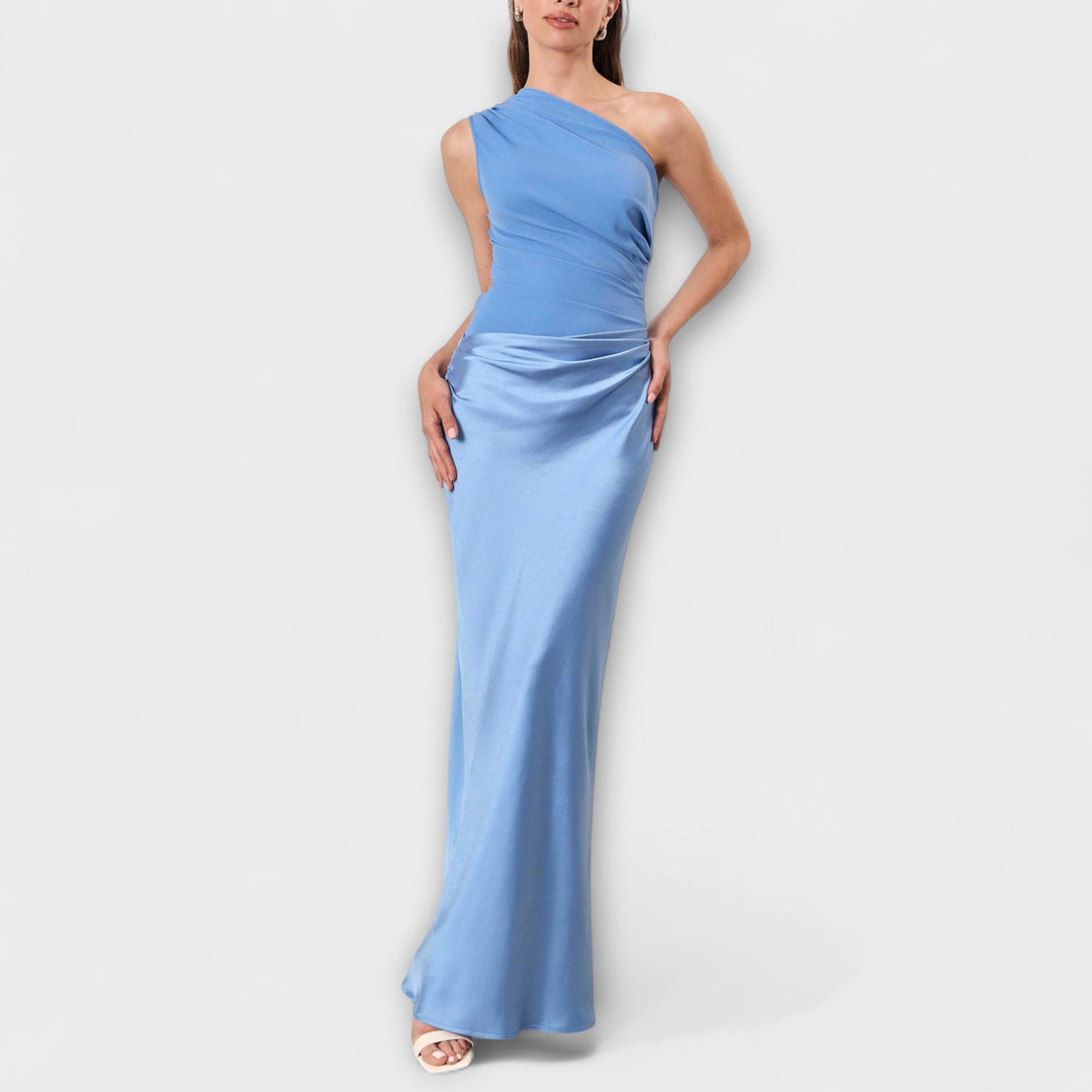 Britta | Elegantes One-Shoulder-Faltenkleid für besondere Anlässe