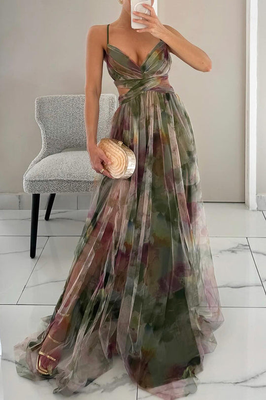 Xenia | Fließendes Maxikleid mit zartem Blumenmuster
