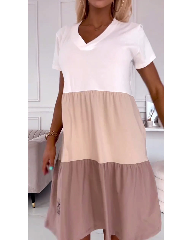 Alva | Farbblock Freizeitkleid mit entspanntem Schnitt