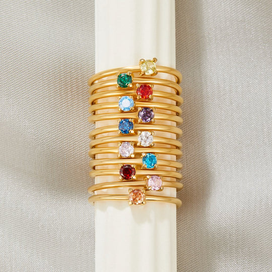 Lily | Personalisierbarer Geburtssteinring für jeden Tag