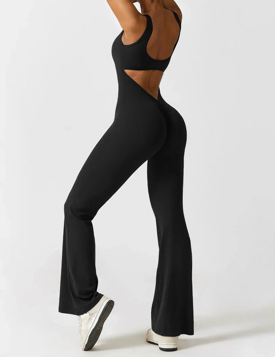 Manuela | Jumpsuit mit figurformendem Schnitt und flared Bein