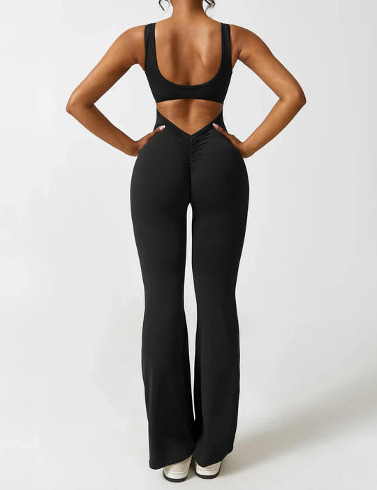 Manuela | Jumpsuit mit figurformendem Schnitt und flared Bein