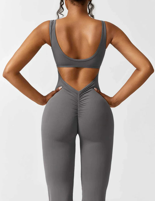 Manuela | Jumpsuit mit figurformendem Schnitt und flared Bein