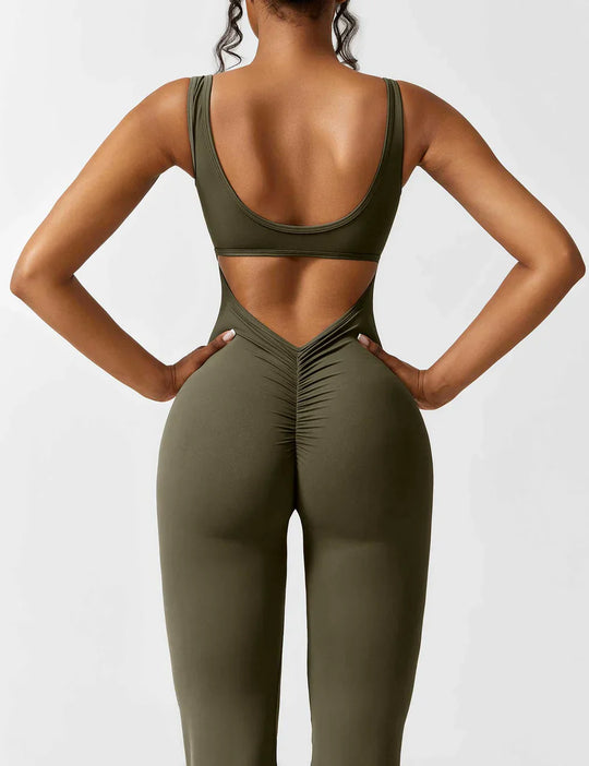 Manuela | Jumpsuit mit figurformendem Schnitt und flared Bein