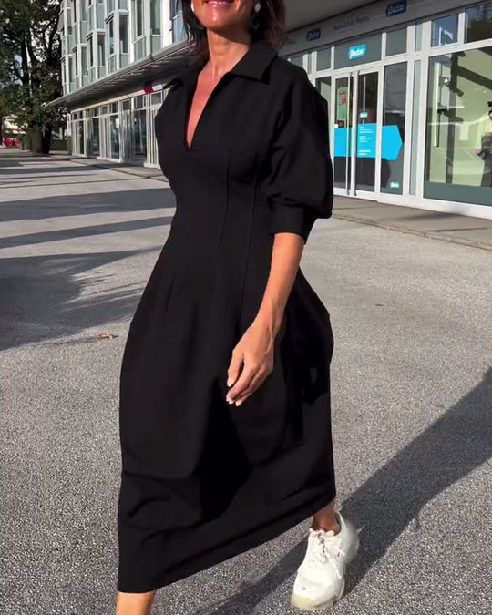 Karolin | Bequemes Langes Kleid mit fließendem Schnitt