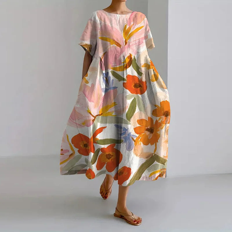 Elvika | Fließendes Sommerkleid mit Blumendesign