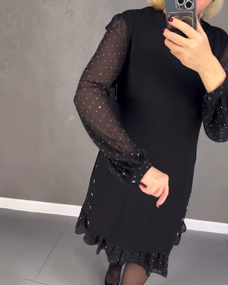 Lara | Feminines Kleid mit Tupfenärmeln für besondere Anlässe