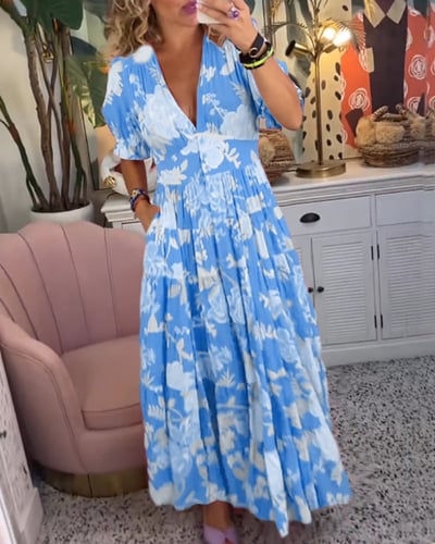 Elina | Langes Blumen-Kleid für einen eleganten Look