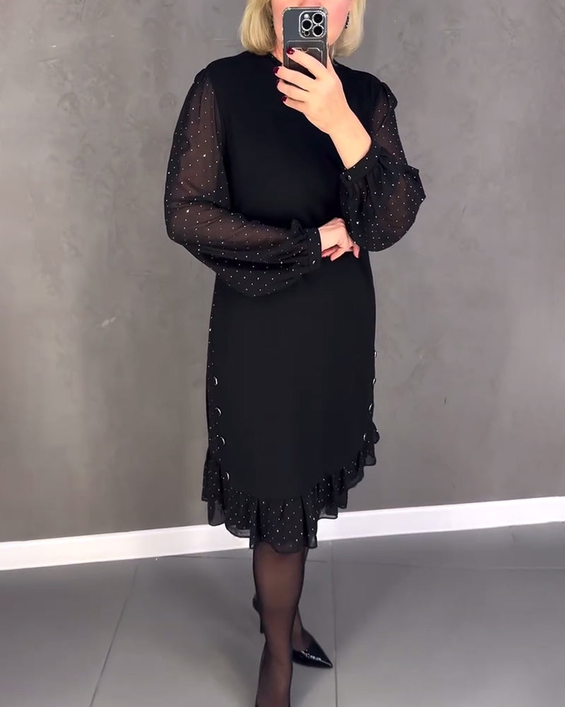 Lara | Feminines Kleid mit Tupfenärmeln für besondere Anlässe