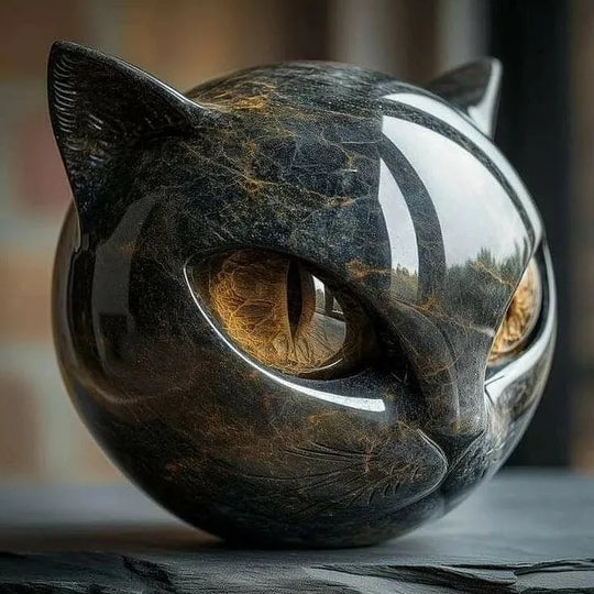 Mystica | Dekorative Katzenskulptur mit faszinierendem Blick