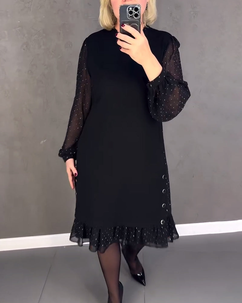 Lara | Feminines Kleid mit Tupfenärmeln für besondere Anlässe