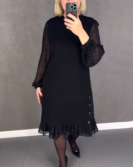 Lara | Feminines Kleid mit Tupfenärmeln für besondere Anlässe