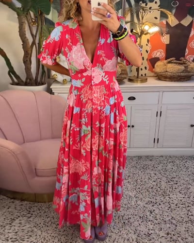 Elina | Langes Blumen-Kleid für einen eleganten Look