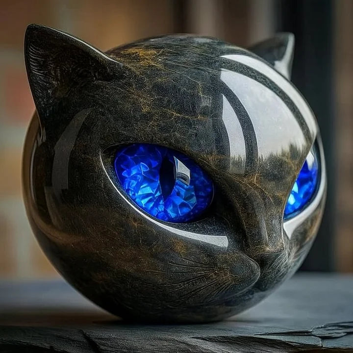 Mystica | Dekorative Katzenskulptur mit faszinierendem Blick