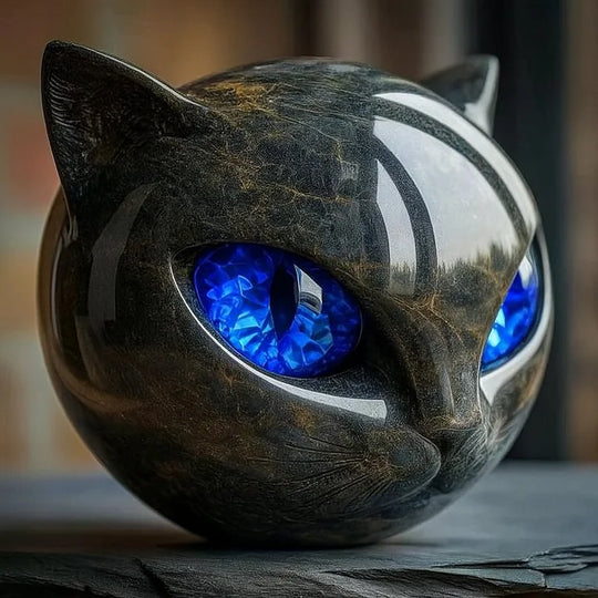 Mystica | Dekorative Katzenskulptur mit faszinierendem Blick