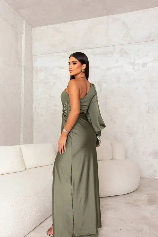 Irmgard | Elegantes Maxikleid mit One-Shoulder-Design