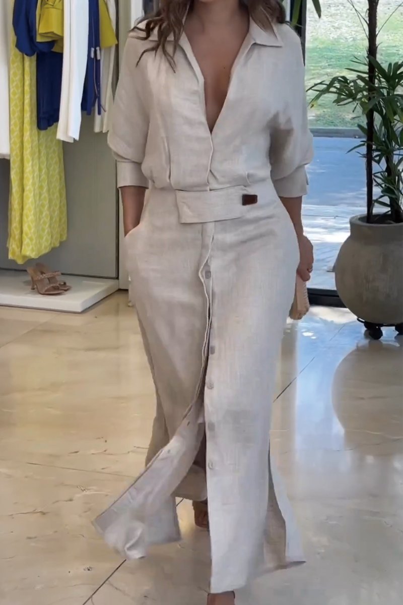 Jeanette | Luftiges Maxikleid mit schmeichelndem V-Ausschnitt