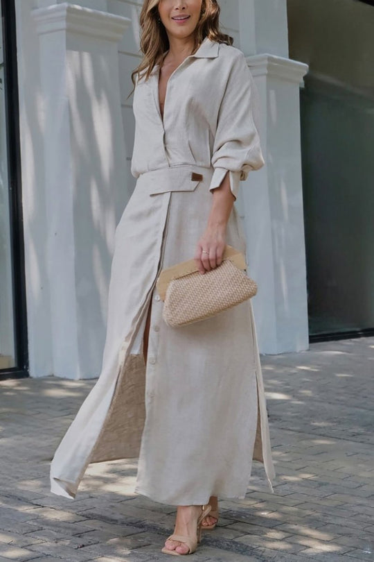 Jeanette | Luftiges Maxikleid mit schmeichelndem V-Ausschnitt