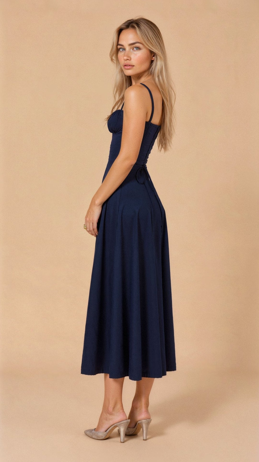 Kiana | Korsett Midikleid mit fließendem Rock