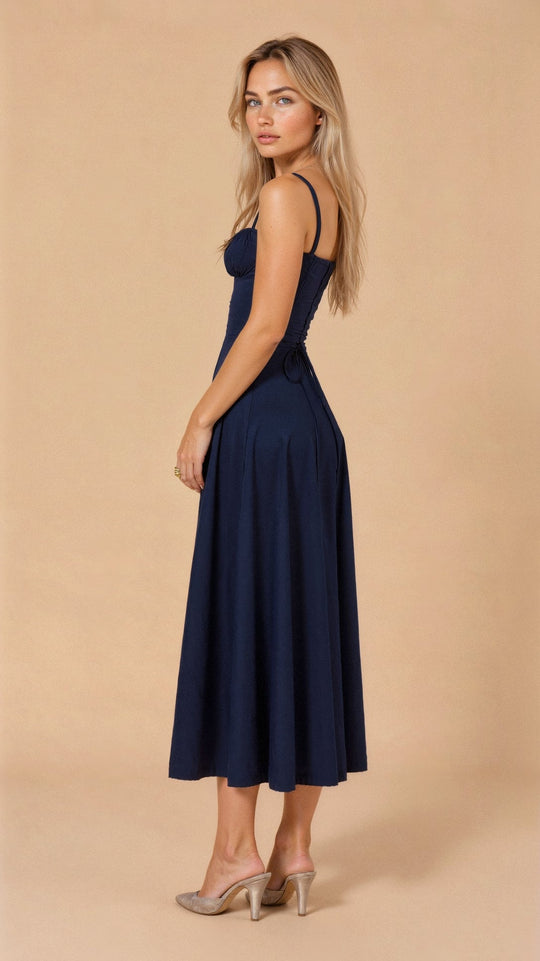 Kiana | Korsett Midikleid mit fließendem Rock