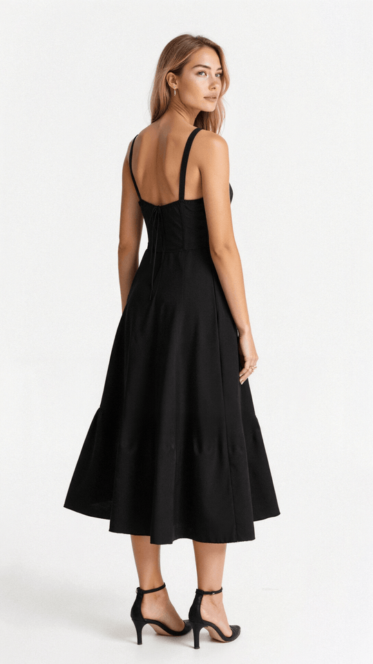 Kiana | Korsett Midikleid mit fließendem Rock