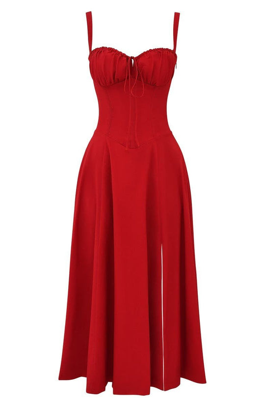 Kiana | Korsett Midikleid mit fließendem Rock