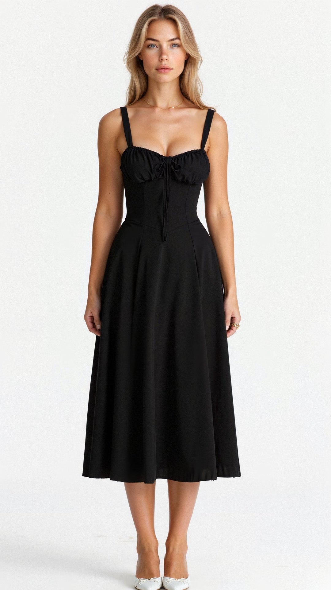 Kiana | Korsett Midikleid mit fließendem Rock