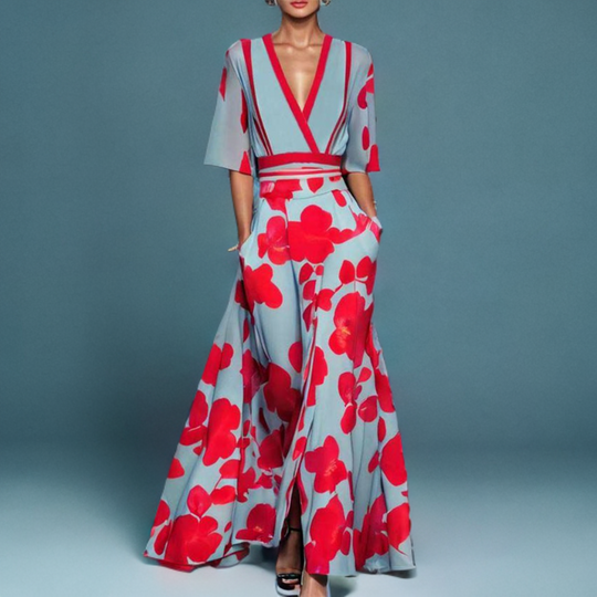 Jana | Elegantes Maxikleid mit floraler Leichtigkeit