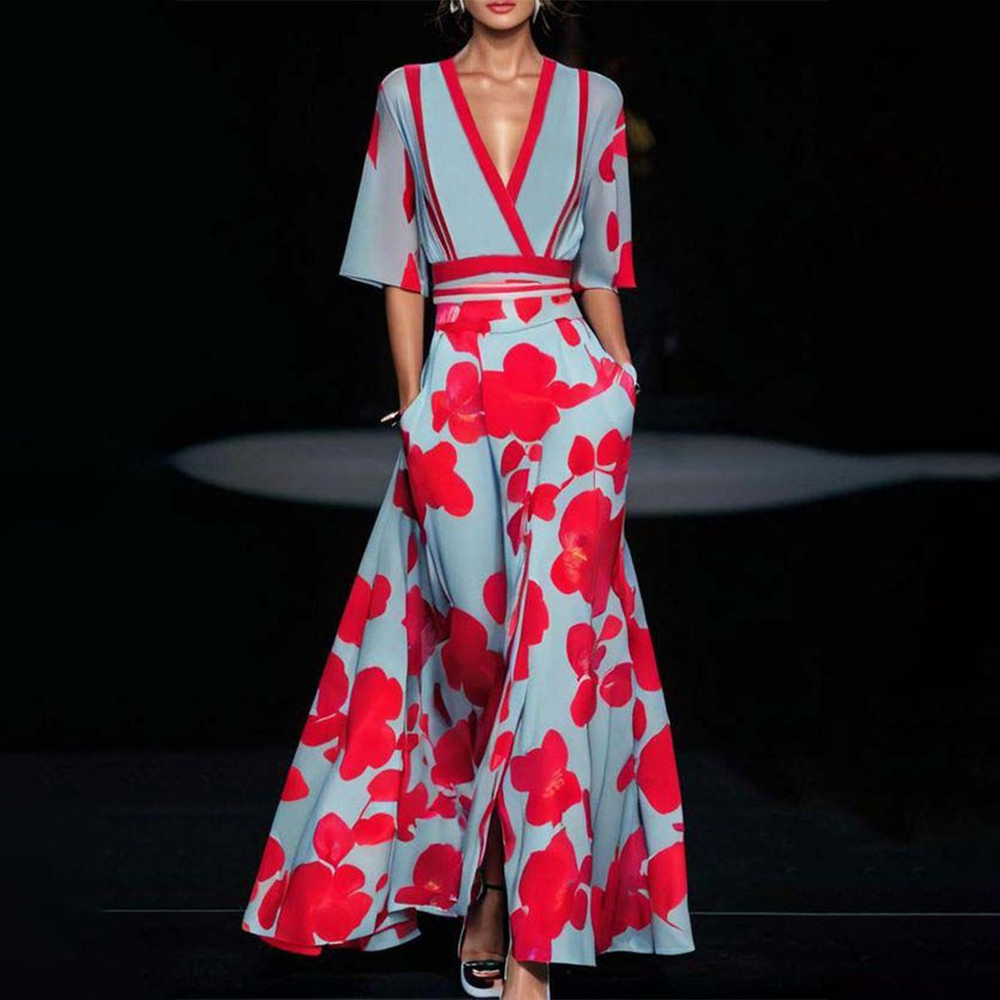 Jana | Elegantes Maxikleid mit floraler Leichtigkeit
