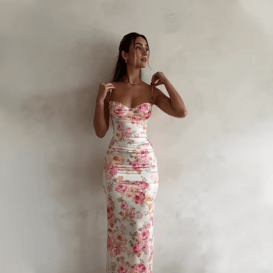 Beau | Zartes Maxikleid mit floralem Print