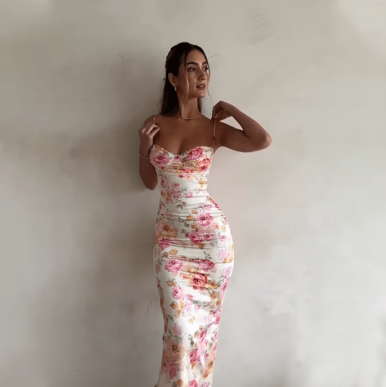 Beau | Zartes Maxikleid mit floralem Print