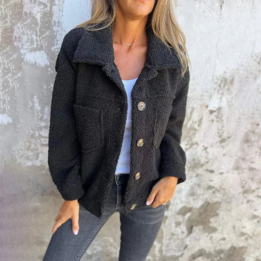 Luna | Kurze Wolljacke mit Reverskragen